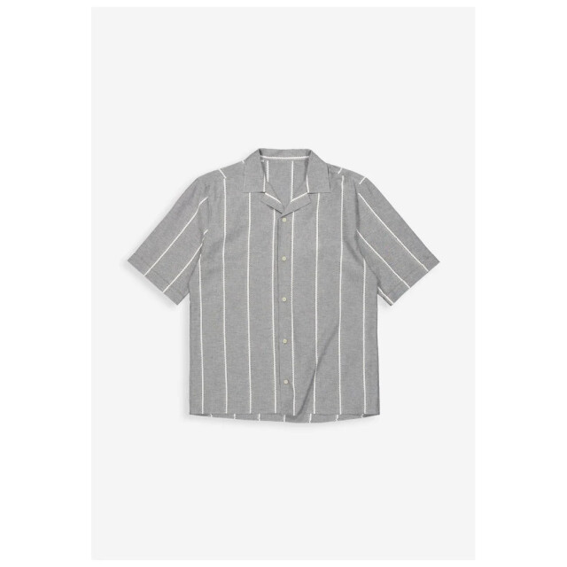 Butcher of Blue Quinn linen stripe shirt alaska blue M2614060-890 large