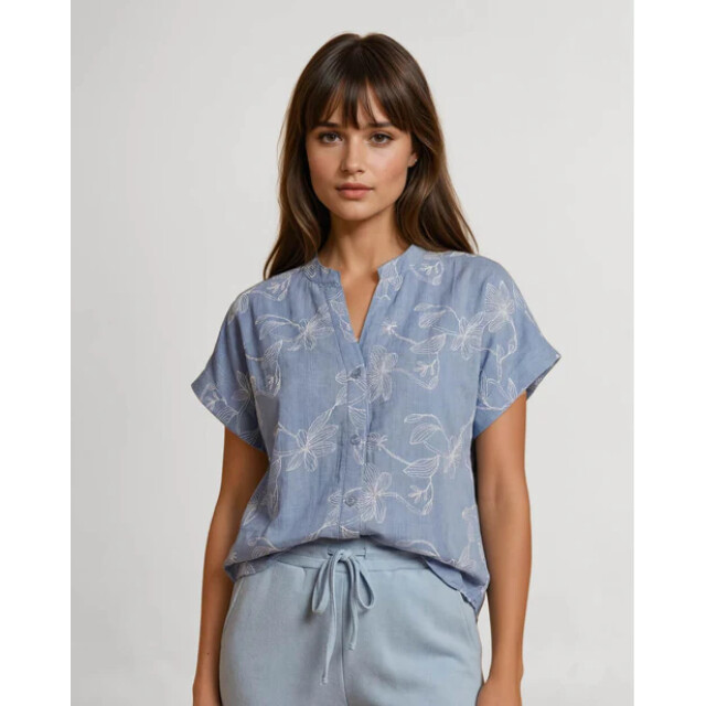 FOS Amsterdam Fos 7725 blouse katie bloem slinger puf licht- 7725 large