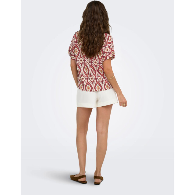 Only Onlbelly mikasi ss v-neck top wvn ex brick red/abs 15380466-234335001 large