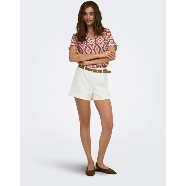Only Onlbelly mikasi ss v-neck top wvn ex brick red/abs 15380466-234335001 large