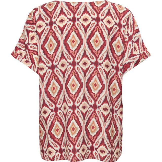 Only Onlbelly mikasi ss v-neck top wvn ex brick red/abs 15380466-234335001 large