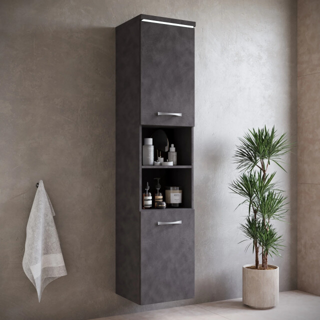 Badplaats Badkamerkast paso 35 x 35 x 160 cm – donker – hangende kolomkast 3640753 large