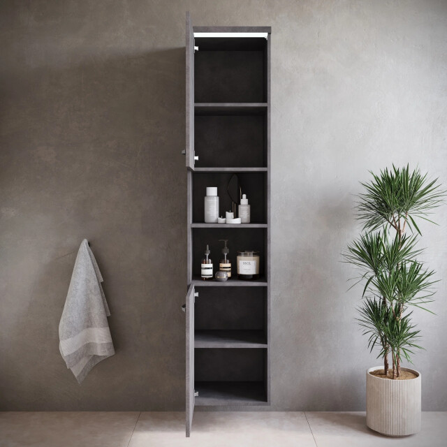 Badplaats Badkamerkast paso 35 x 35 x 160 cm – donker – hangende kolomkast 3640753 large