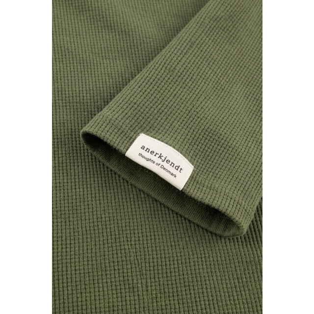 Anerkjendt 901754 akkikki s/s waffle tee loden green 901754 large