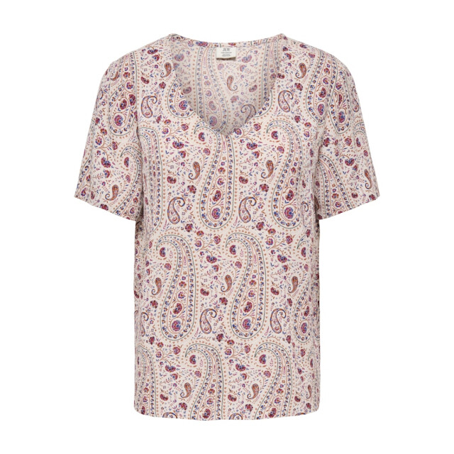 Jacqueline de Yong Jdygaby life ss v-neck top wvn ecru dessin 4382.08.0036 large