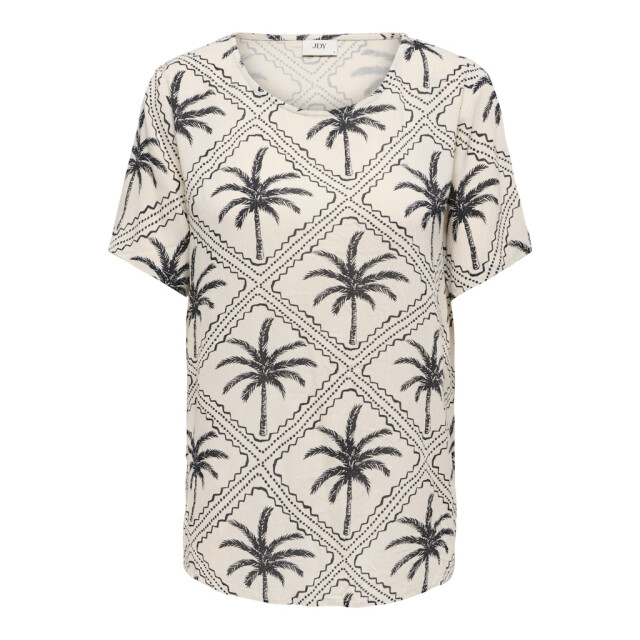 Jacqueline de Yong Jdygaby life ss v-neck top wvn ecru dessin 4382.08.0035 large