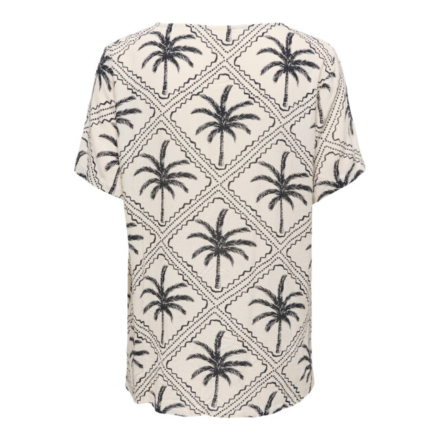 Jacqueline de Yong Jdygaby life ss v-neck top wvn ecru dessin 4382.08.0035 large