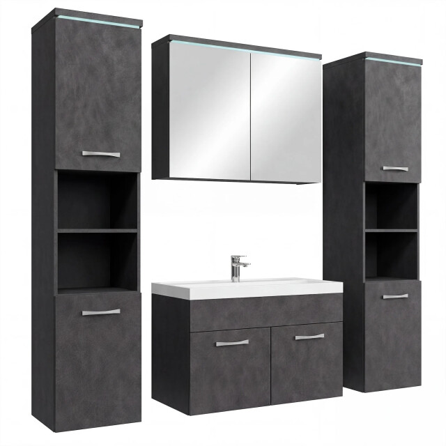 Badplaats Badkamermeubel set paso xl 80 x 40 cm – donker – badmeubel met 3641699 large