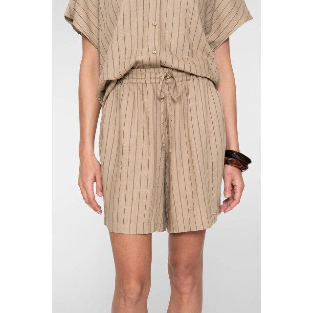 Geisha 61387-14 745 shorts linen stripes taupe/black 61387-14 745 large