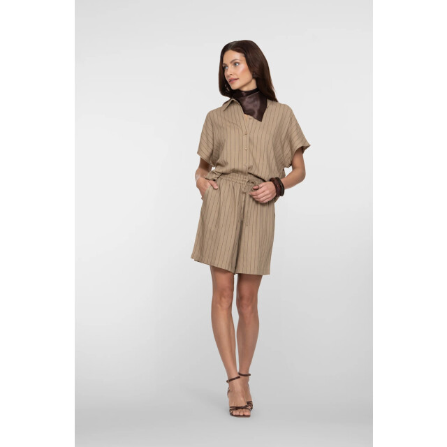 Geisha 61387-14 745 shorts linen stripes taupe/black 61387-14 745 large