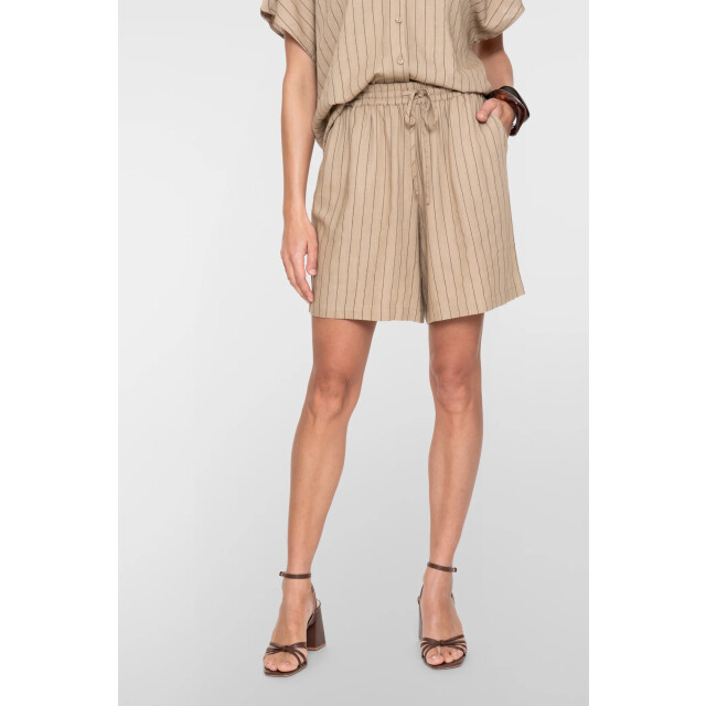 Geisha 61387-14 745 shorts linen stripes taupe/black 61387-14 745 large
