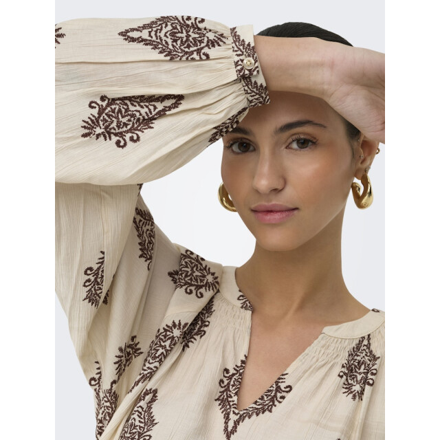Jacqueline de Yong Jdyholly ls smock top wvn ecru dessin 4389.08.0003 large