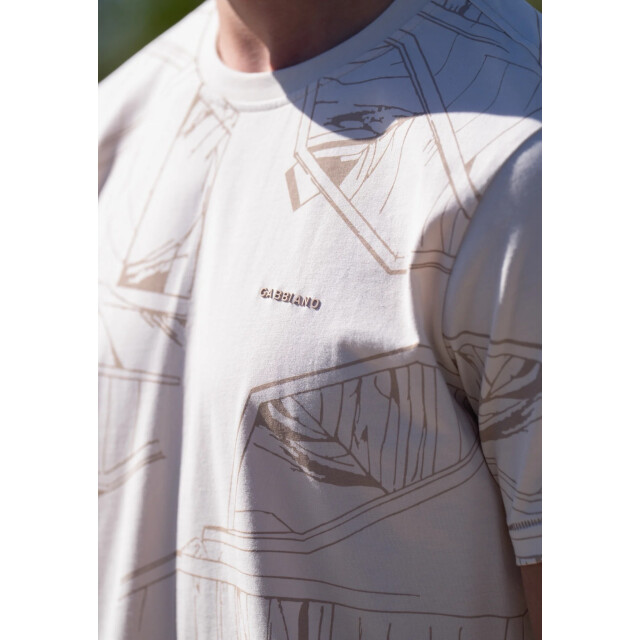 Gabbiano T-shirt korte mouw met allover print ecru dessin 5339.08.0036 large