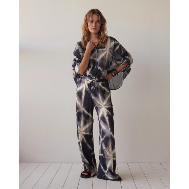 Summum 4s3002-12459 413 trousers tie dye viscose blue noir 4s3002-12459 413 large