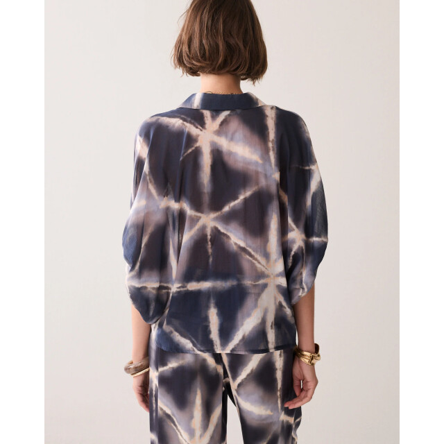 Summum 2s3499-12458 413 blouse tie dye cotton blue noir 2s3499-12458 413 large
