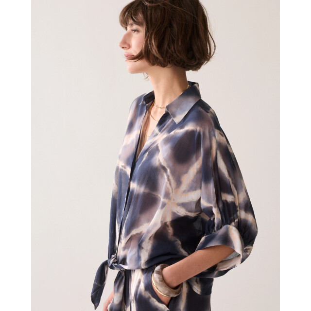 Summum 2s3499-12458 413 blouse tie dye cotton blue noir 2s3499-12458 413 large