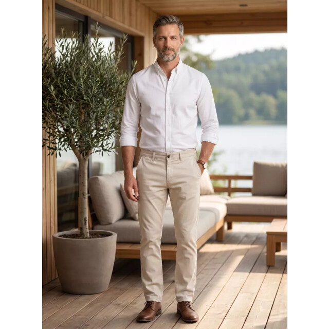 Tailor Stash heren chino stone white lengte 34 ID-100STW-38 large