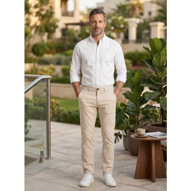 Tailor Stash heren chino stone white lengte 34 ID-100STW-38 large
