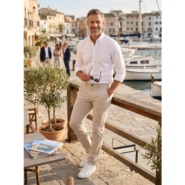 Tailor Stash heren chino stone white lengte 34 ID-100STW-38 large
