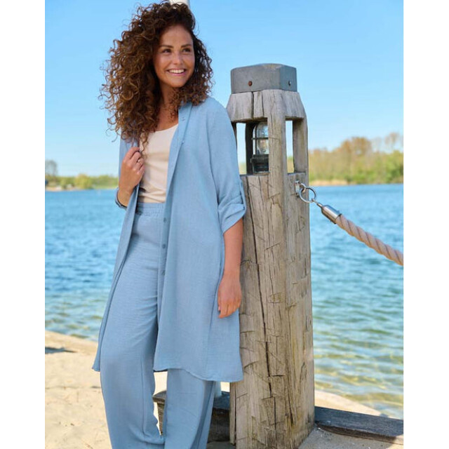 FOS Amsterdam Fos 7811 jurk lina uni lyocell look jeans 7811 large