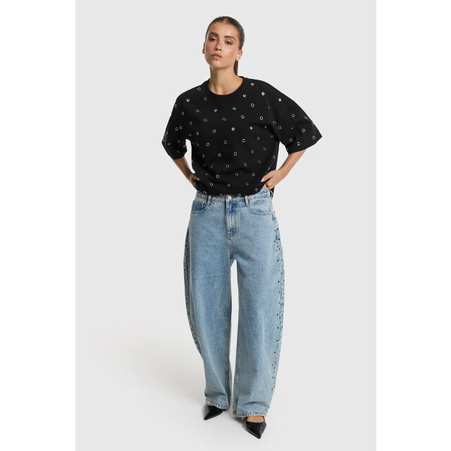 Alix The Label Studded barrel denim pants - Studded barrel denim pants - Alix The Label large