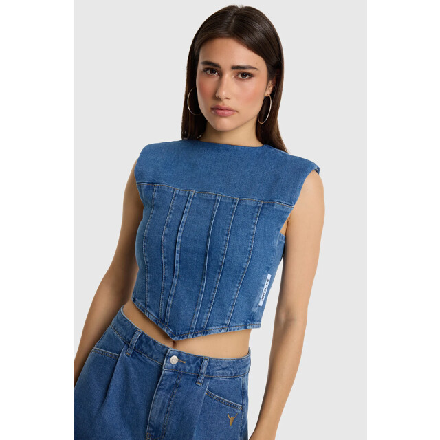 Alix The Label Denim corset top - Denim corset top - Alix The Label large