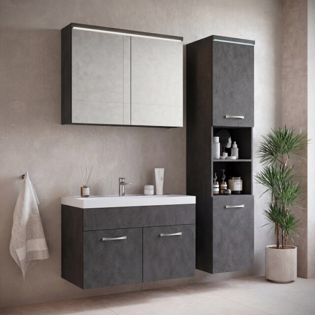 Badplaats Badkamermeubel set paso 80 x 40 cm – donker – badmeubel met 3641700 large