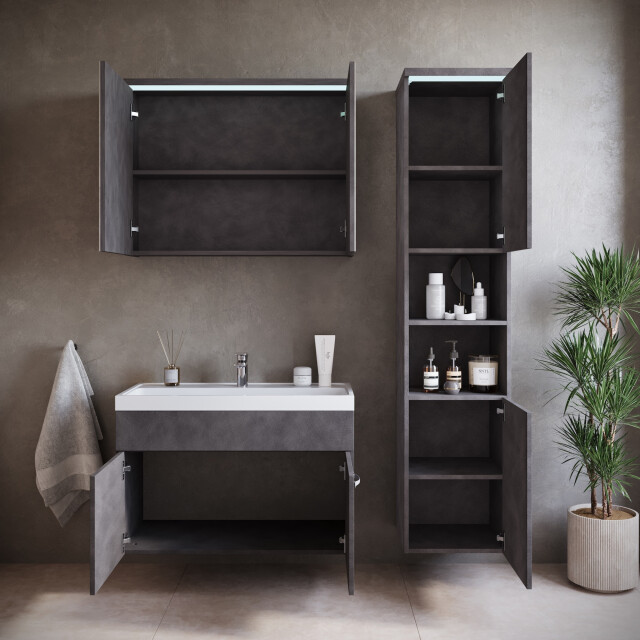 Badplaats Badkamermeubel set paso 80 x 40 cm – donker – badmeubel met 3641700 large