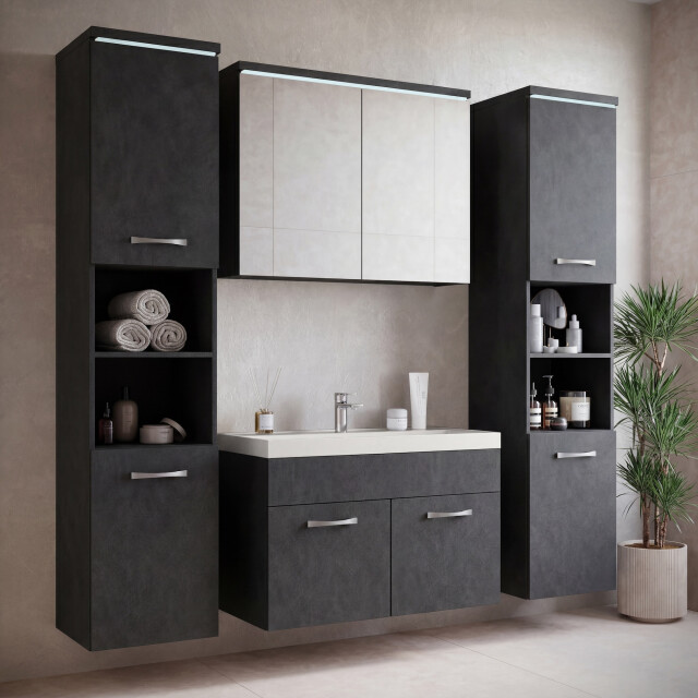 Badplaats Badkamermeubel set paso xl 80 x 40 cm – donker – badmeubel met 3641699 large