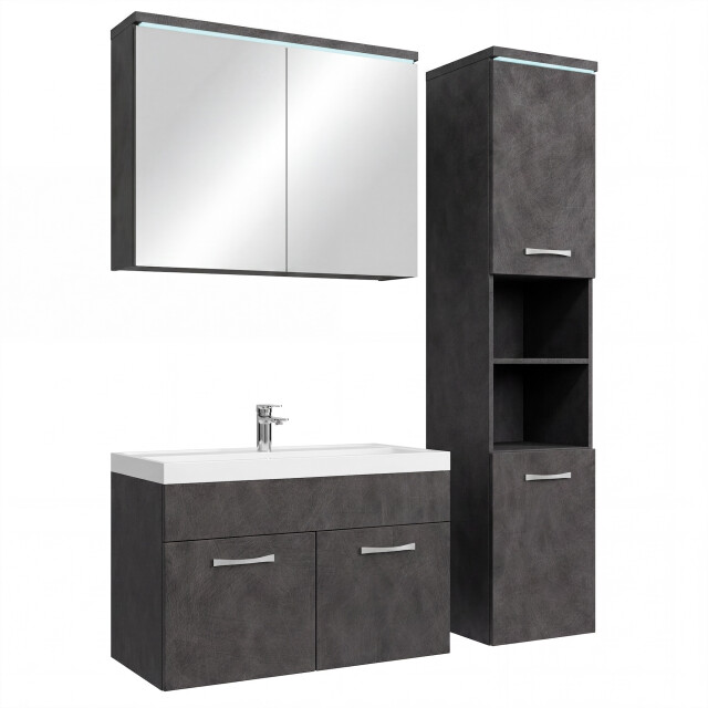 Badplaats Badkamermeubel set paso 80 x 40 cm – donker – badmeubel met 3641700 large