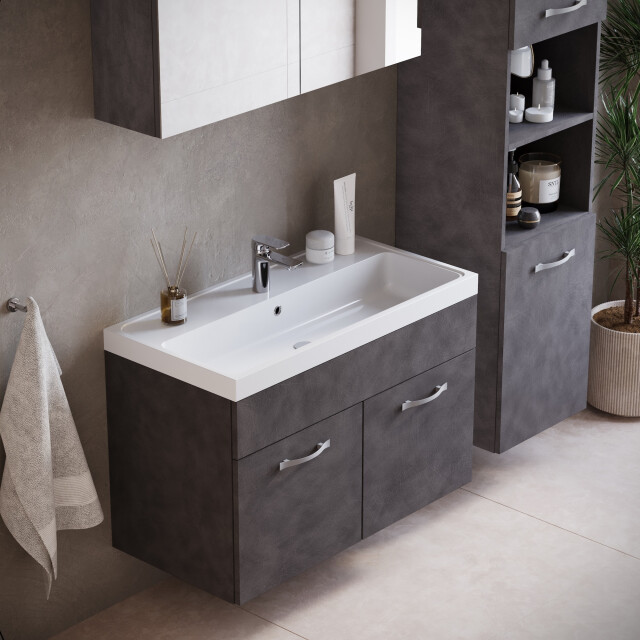 Badplaats Badkamermeubel set paso 80 x 40 cm – donker – badmeubel met 3641700 large