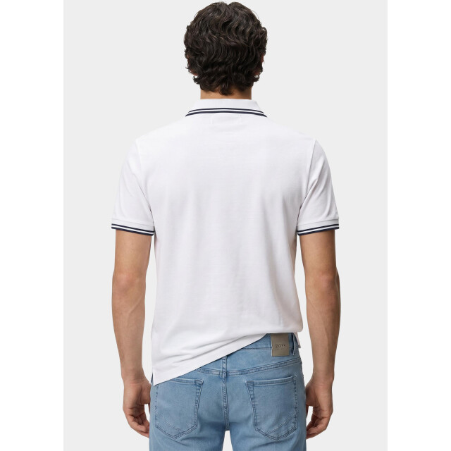 Bos Bright Blue Scotland blue polo heren brick polo plain contrast col spe25108br06sb/100 white 209570 large