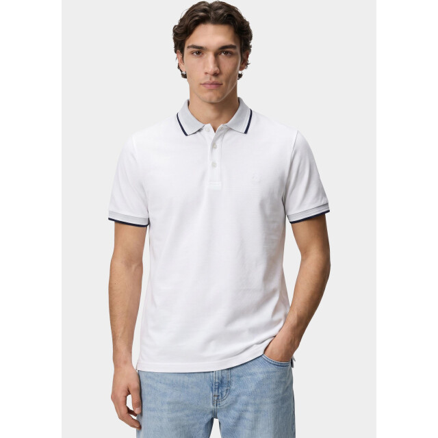 Bos Bright Blue Scotland blue polo heren brick polo plain contrast col spe25108br06sb/100 white 209570 large