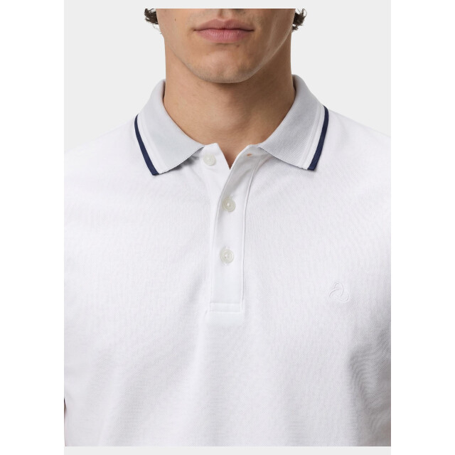 Bos Bright Blue Scotland blue polo heren brick polo plain contrast col spe25108br06sb/100 white 209570 large