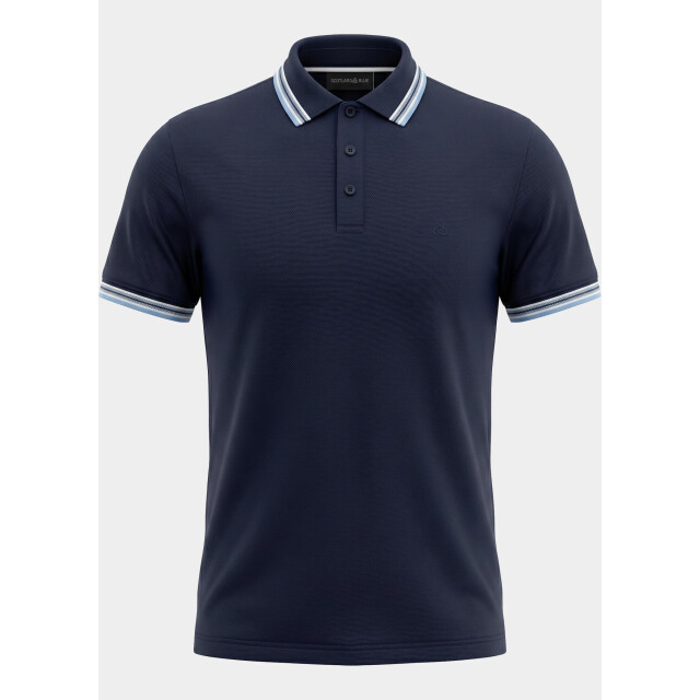Bos Bright Blue Scotland blue polo heren brick polo plain contrast col spe25108br06sb/290 navy 209576 large