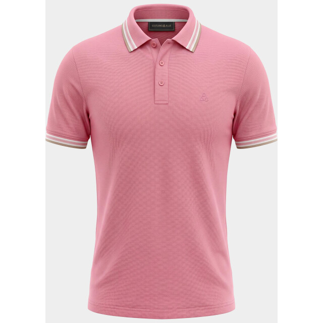 Bos Bright Blue Scotland blue polo heren brick polo plain contrast col spe25108br06sb/738 candy 209587 large