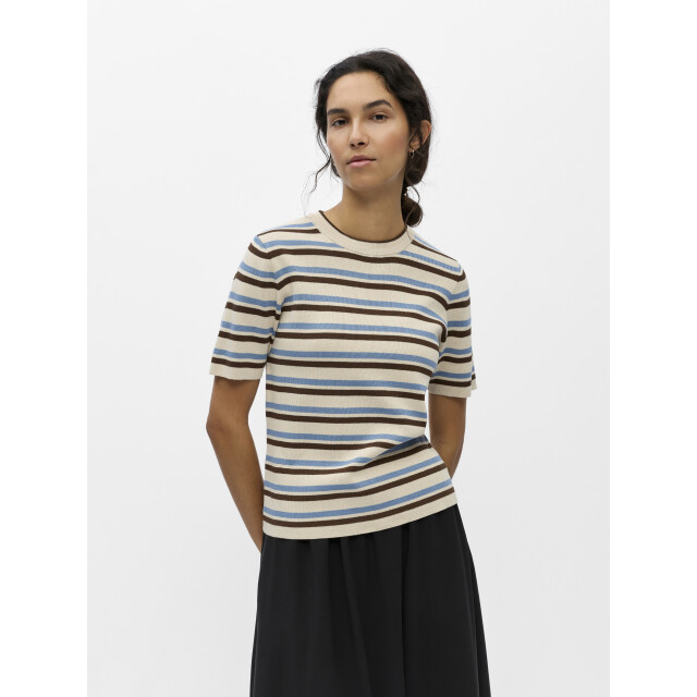 Object objester s/s new knit pullover noos 23043510 sandshell stripes 06712.820.0151 large