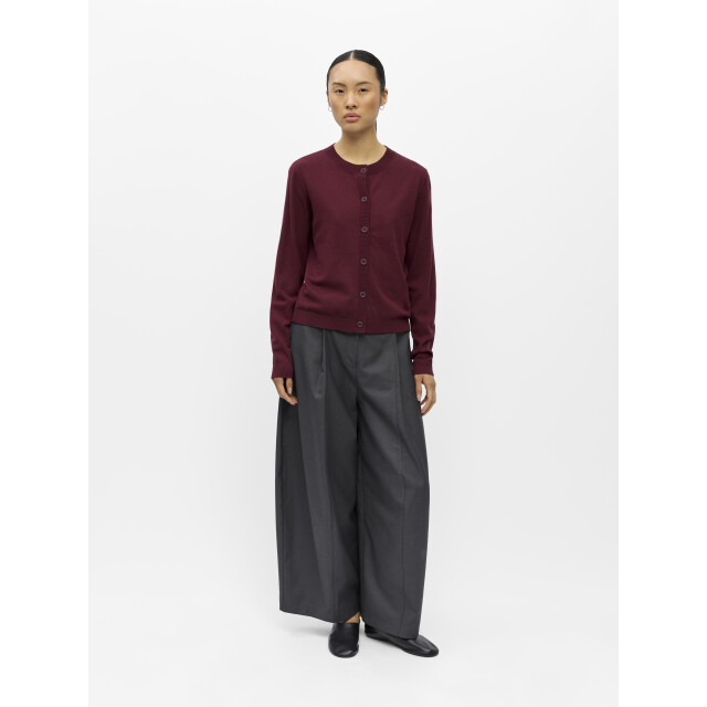 Object objthess l/s short cardigan noos 23043508 windsor wine 06741.680.0023 large