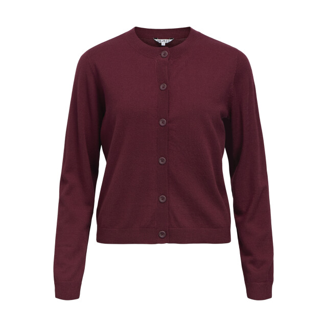 Object objthess l/s short cardigan noos 23043508 windsor wine 06741.680.0023 large