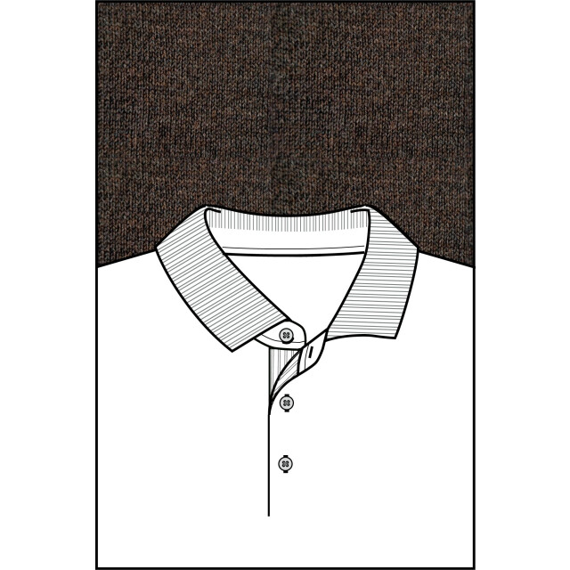 Baileys Polo lange mouw pullover polo collar placke 520063/80 199986 large