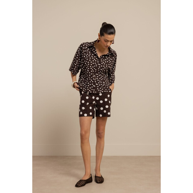 Studio Anneloes fabienne dot blouse 13937 8717 espresso/ecru 06615.882.0024 large