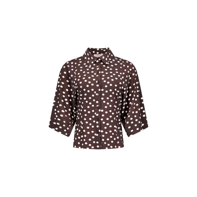 Studio Anneloes fabienne dot blouse 13937 8717 espresso/ecru 06615.882.0024 large