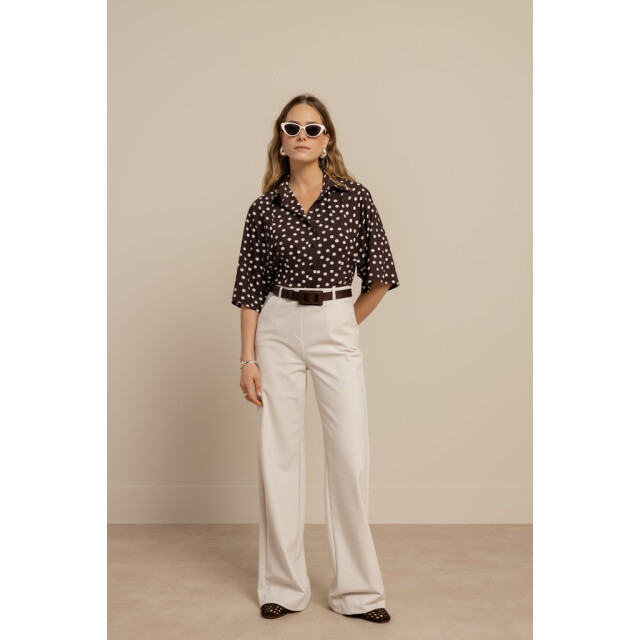 Studio Anneloes fabienne dot blouse 13937 8717 espresso/ecru 06615.882.0024 large