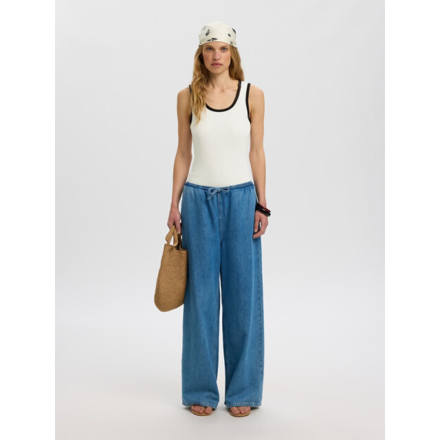 Selected Femme slwanna contrast sl top ex 16102860 snow white 06010.112.0095 large