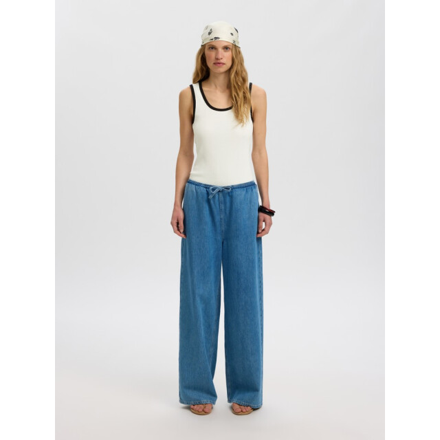 Selected Femme slwanna contrast sl top ex 16102860 snow white 06010.112.0095 large