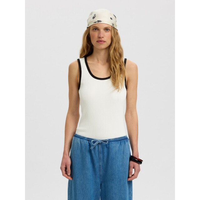 Selected Femme slwanna contrast sl top ex 16102860 snow white 06010.112.0095 large