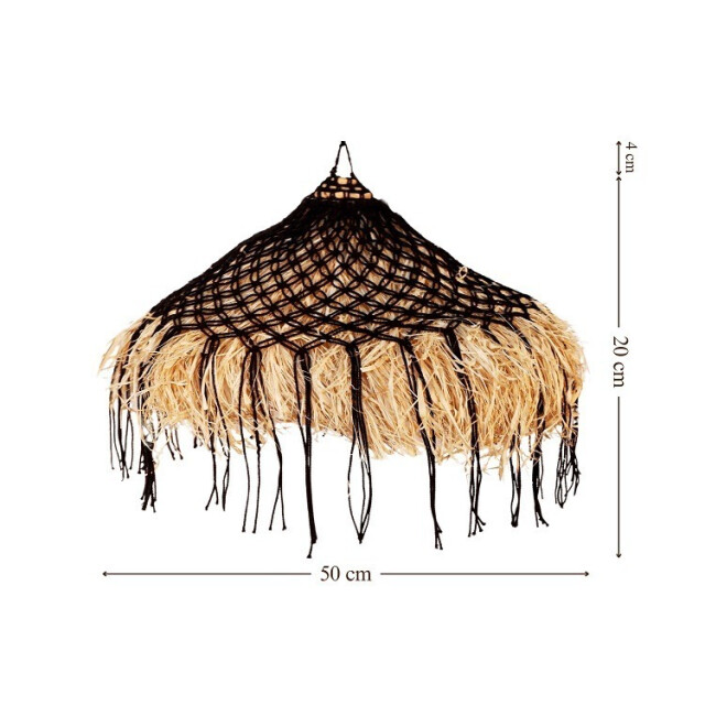 Furnilux Furni-sisal – handgemaakte raffia hanglamp Ø50 cm boho montageset 3193851 large