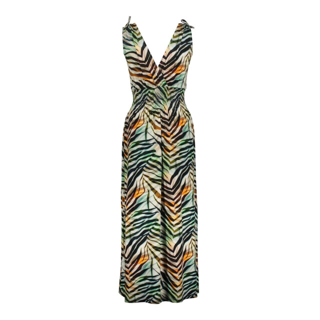 Geisha 67425-60 mila 775 dress smock jersey aop pr.03-26-2 brown/green 67425-60 MILA 775 large