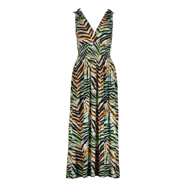 Geisha 67425-60 mila 775 dress smock jersey aop pr.03-26-2 brown/green 67425-60 MILA 775 large