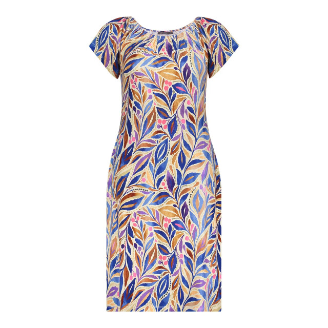 Geisha 67422-60 may 815 dress elastic shoulder jersey aop pr.02-26-2 indigo/purple 67422-60 MAY 815 large